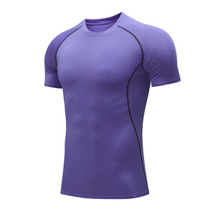 Foreign trade short-sleeved fitness suit tight-fitting men's sports running sports training basketball bottoming top high-elastic quick-drying breathable