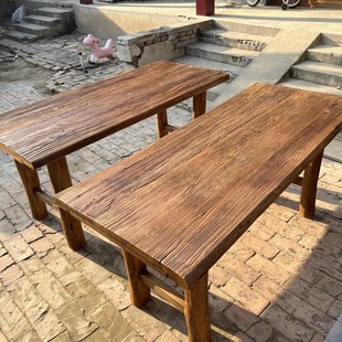 Old Elm Dining Table Old Door Panel Tea Table Household Dining Table Old Dining Table Homestay Coffee Table Solid Wood Table Bar Table