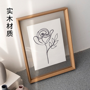 Double-sided transparent photo frame a4 table mounting display leaves embossed specimen frame photo acrylic a3 wall hanging picture frame