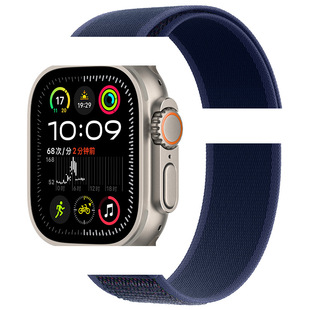 Яблочный ремешок подходит для apple watch10ultra2 нейлонная плетеная липучка iwatch9 полевые ремешки