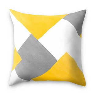 Cross-border Amazon Sandstone Simple Yellow Pillow Geometric Pillow Case Plush Car Living Room Sofa Pillow Nordic