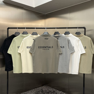 FEAR OF GOD double thread Essentials back pressure silicone printed FOG short sleeve T-shirt polo shirt ZGPB