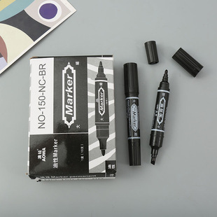 Large Double Head Oil Marker Pen Black Large Head Pen Gou Line Pen Not Erasable Marker Pen Thick Head Inkable Large Capacity