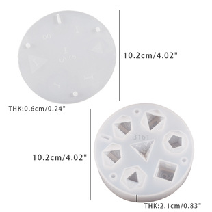 diy polyhedral dice seven-piece set board game Crystal epoxy hexagonal dice jewelry storage box silicone mold