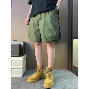 Summer New Men's Thin Work Shorts Casual All-match Breathable American Style Straight Retro Simple Style Pants
