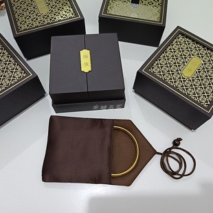 brown Heritage Ancient Fa Gold Bracelet Box High-end Gift Box Jade Bracelet Buddha Bead String Pendant Pendant Storage Packaging