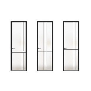 Platform door horizontal bathroom broken bridge aluminum swing door extremely narrow aluminum alloy kitchen bathroom simple glass swing door