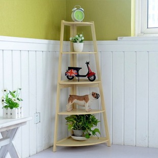 Simple study shelf living room aisle corner shelf wooden multi-layer bookshelf small apartment boutique display shelf factory