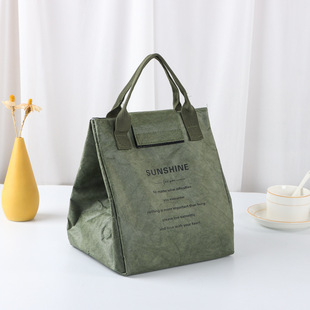 Cross-border DuPont Paper Insulation Bag Kraft Paper Refrigerated Handbag Food Insulation Bag Lunch Box Bags Customized