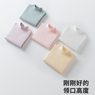 Children's Base Shirt Autumn and Winter Boys and Girls Baby's Half-high Collar Warm Top Children's Korean-style All-match Long-sleeved Autumn Clothes