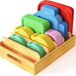 Bamboo and Wood Divided Adjustable Desktop Storage Box Bathroom Towel Miscellaneous Storage Box Kitchen Tableware Spice Storage Box