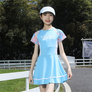 Korean girls new split skirt swimsuit small fresh quick-drying swimsuit primary school students swimwear wholesale