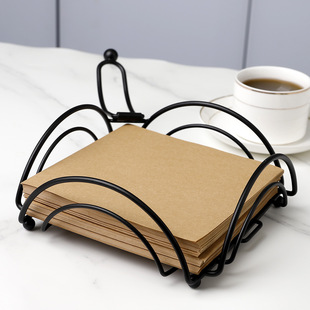 Iron Kitchen Dining Paper Rack Square Paper Rack Tissue Rack Cafe Restaurant Living Room Coffee Table Household Napkin Rack