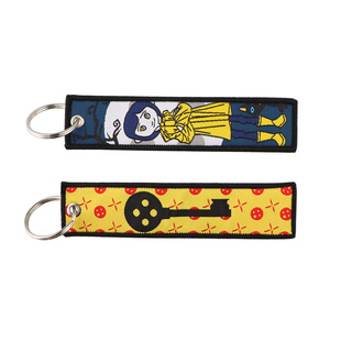 Horror cartoon woven keychain lanyard student campus entrance guard Office certificate ornaments woven fabric keychain