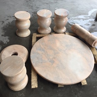 Stone table stone stool marble sunset red stone table and chair home courtyard chess table round table stone carving ornaments