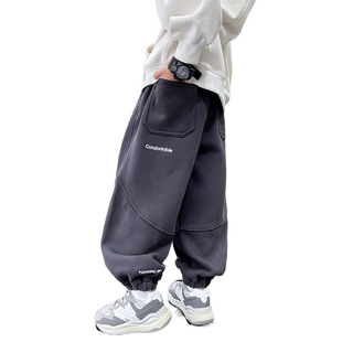 Boys' Spring and Autumn Korean Casual Sports Pants 2024 New Children's Boys' Spring Loose Thin Trendy Pants