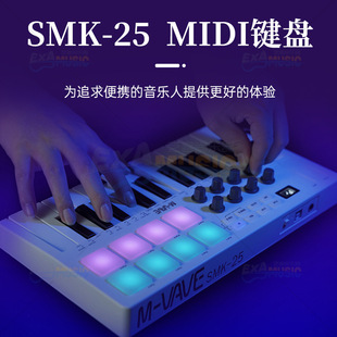 M-VAVE portable 25-key MIDI keyboard composer keyboard wireless Bluetooth Smart chord percussion pad electric sound