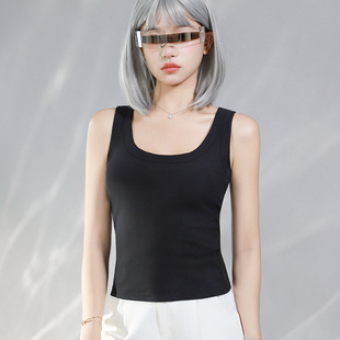 Women's Camisole with Built-In Bra Pads, Sports Inner Wear, Beautiful Back, New Style, No Need to Wear a Bra, One-Piece, Summer, White