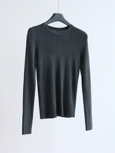 Back Stitching, Running Volume, Round Neck Long-Sleeved Knitwear, Wool Blbottomed Bottoming Shirt, Slim Pullover Autumn and Winter Knitwear, Slimming Look