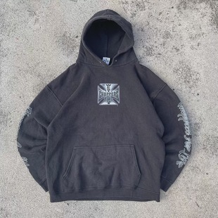 WestCoast Choppers West Coast Chopper Locomotive Wind Long Beach Vintage Heavy Hooded Sweatshirt