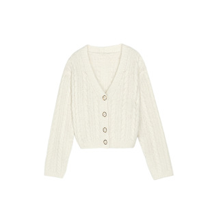 New style loose lazy style V-neck sweater coat women's pink Korean style outer wear knitted cardigan short top