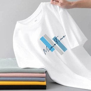 Printed Short-sleeved T-shirt Men's Summer New Loose Breathable T-shirt Trendy Brand Carved Slim-fit Slimming All-match Ins Top