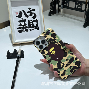 Камуфляжная обезьяна голова яблоко 15 чехол для телефона iPhone14 анти-падение 12Promax мультфильм 11 Philin ip13 ультратонкий
