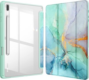 For Samsung GalaxyTab S7 flat protective cover S8 transparent 11 inch acrylic anti-bending pen slot 2022 leather