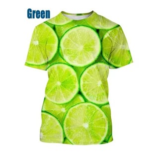 Short Sleeve 3d Premium 2024 Casual Full T-Shirt Hip Hop Fresh Fruit Year Food Cross Border Printing Funny Man