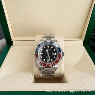 Foreign Trade AliExpress Hot Sale CLEAN Lao Home GMT Greenwich Automatic Mechanical Watch Red and Blue Coke Circle Cross Border