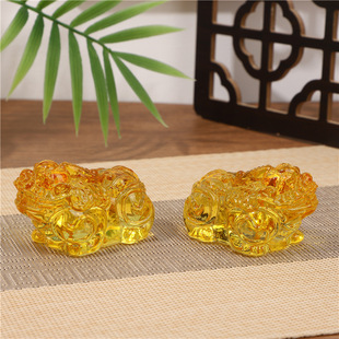 Colored Glazed Picchu Home Decoration Housewarming Opening Lucky Business Gift Citrine Peach Ornaments