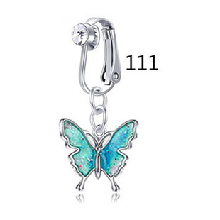 Cross-border e-commerce Amazon new zircon perforated fake belly button ring belly button nail Jewelry earrings ear clip
