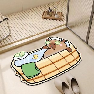 Kapibala Diatom Mud Mat Bathroom Absorbent Quick-drying Foot Mat Toilet Door Shower Room Dirt-resistant Anti-slip Mat