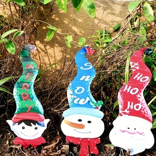 New Christmas Decoration Long Hat Snowman Kids Santa Claus Creative Metal Christmas Party Decoration Bell