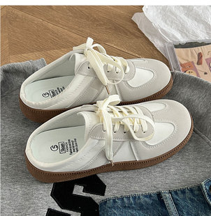 silver Internet Popular Super Popular Thick Bottom Baotou Half Slippers Women's Summer Wearing 2024 New Retro Lightweight Half Slippers