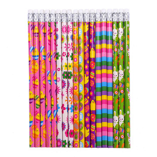 Easter theme pencil egg pencil primary school writing stationery wooden thermal transfer pencil factory wholesale