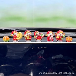 2024 New Explosions God of Wealth Car Ornaments Internet Celebrity Central Console Screen Lie-prone Car Car Interior Ornaments