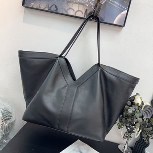[Ding] Leather Tote Bag High-grade Sense Large-capacity Single-shoulder Handbag Cowhide Cross-border Trendy Crossbody Underarm Bag