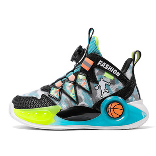 2024 new four seasons color middle and large boys men's sneakers track and field sports sneaker rotating button basketball shoes