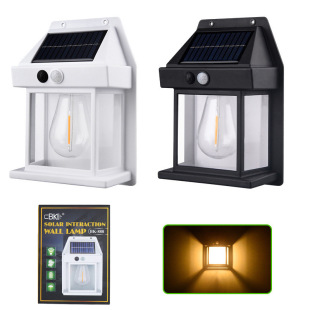 Solar Human Body Induction Wall Light Outdoor Waterproof LED Lighting Villa Garden Light Decorative Tungsten Filament Night Light