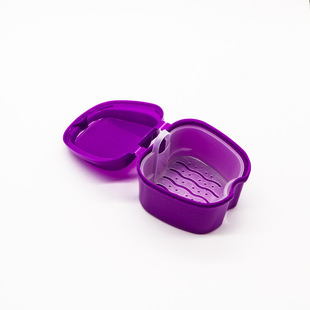 Dental Denture Box Brace Placement Box Denture Storage Box Soak Box Cleaning Box with Filter Screen Apple Dental Box