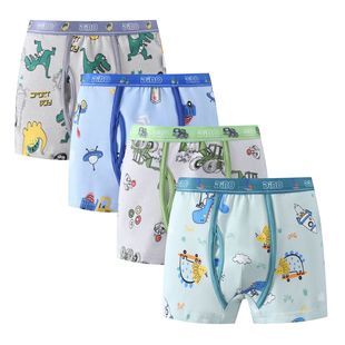 Bacteriostatic Children's Underwear Boys and Boys Pure Cotton Class A Four-Corner Boxer Triangle Shorts Men's Treasure Cartoon Small, Medium and Large Children