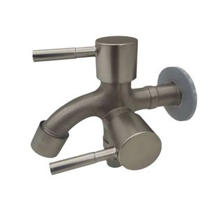 Alloy wire drawing multifunctional one-in-two-out faucet for balcony toilet and bathroom dual-purpose faucet