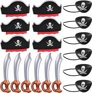 Halloween props pirate party suit christmas children party halloween inflatable suit eye mask hat inflatable sword