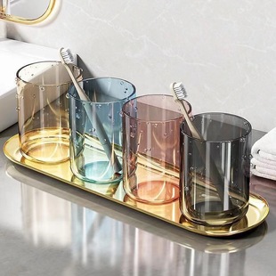 Cup Brushing Mouth Cup Household Brushing Cup Toothbrush Cup Hotel Drop-resistant Toothholder Student Transparent Light Luxury Toothware Cup