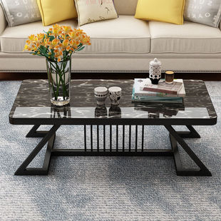 Iron Coffee Table Light Luxury Modern Tempered Glass Surface Small Apartment Living Room Tea Table Home Coffee Table Home Living Room
