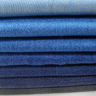 190g stretch wash water Denim fabric spring and summer thin washed polyester cotton denim pants coat luggage fabric