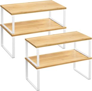 Wooden Storage Rack Desktop Storage Rack Stackable Storage Rack for Kitchen