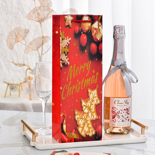 High-end red wine tote bag Christmas single gift bag classic wine hand bag gift accompanying gift bag