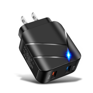 28 Вт светящееся QC3.0 + 2.1A USB зарядное устройство для мобильного телефона Быстрая зарядка двойной порт американский стандарт Европейский стандарт быстрая зарядка головка дорожное зарядное устройство